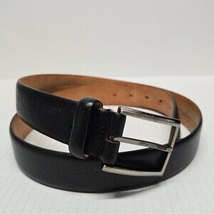 Tommy Bahama Black Leather Classic Belt 38 Made In Italy